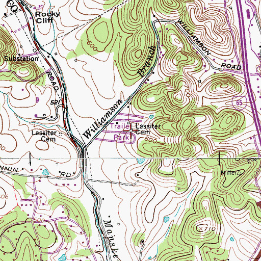 Topographic Map of Lassiter Cemetery, TN