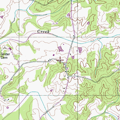 Topographic Map of Laster School, TN