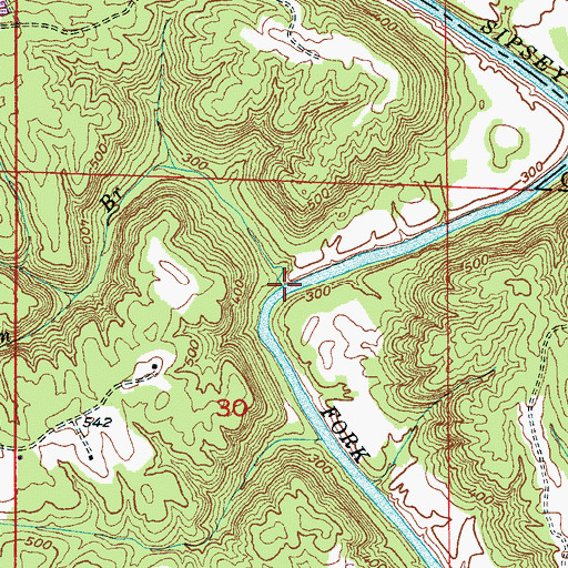 Topographic Map of Wilson Branch, AL