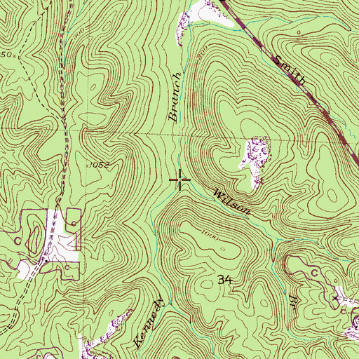 Topographic Map of Wilson Branch, AL