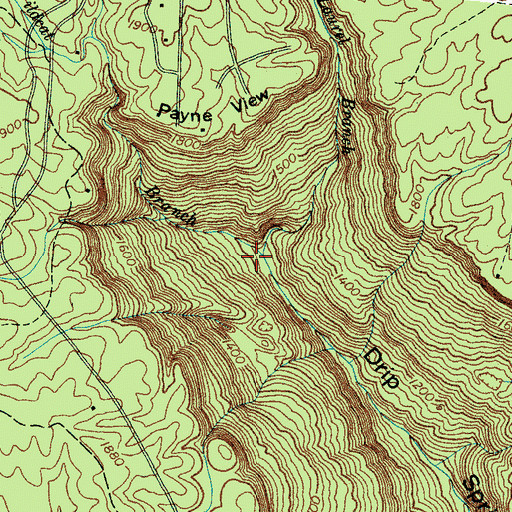 Topographic Map of Laurel Branch, TN