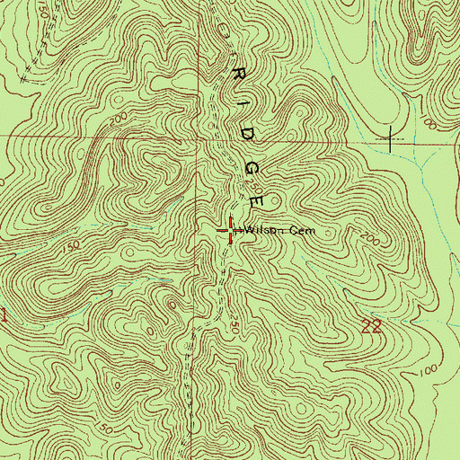 Topographic Map of Wilson Cemetery, AL