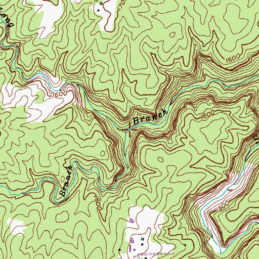 Topographic Map of Laurel Branch, TN