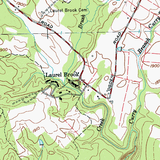 Topographic Map of Laurel Brook, TN