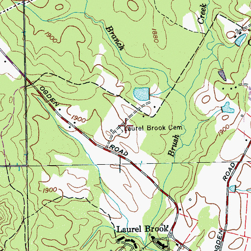Topographic Map of Laurel Brook Cemetery, TN