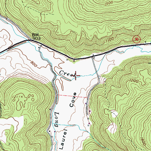 Topographic Map of Laurel Cove, TN
