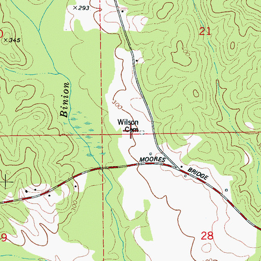 Topographic Map of Wilson Cemetery, AL
