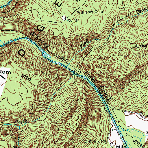 Topographic Map of Laurel Creek, TN