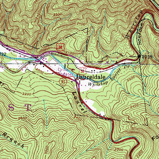 Topographic Map of Laurel Creek, TN