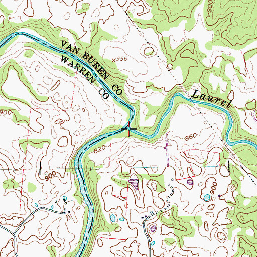 Topographic Map of Laurel Creek, TN