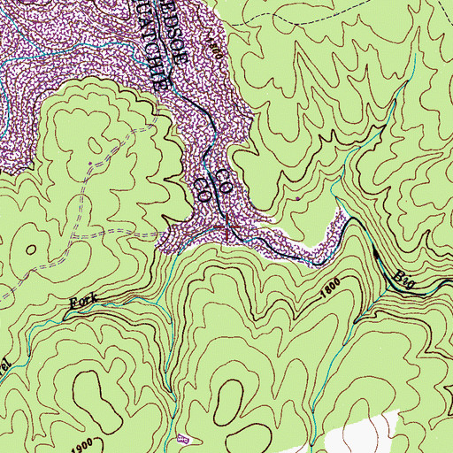 Topographic Map of Laurel Fork, TN