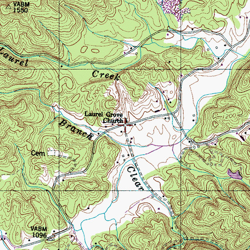 Topographic Map of Laurel Grove School, TN
