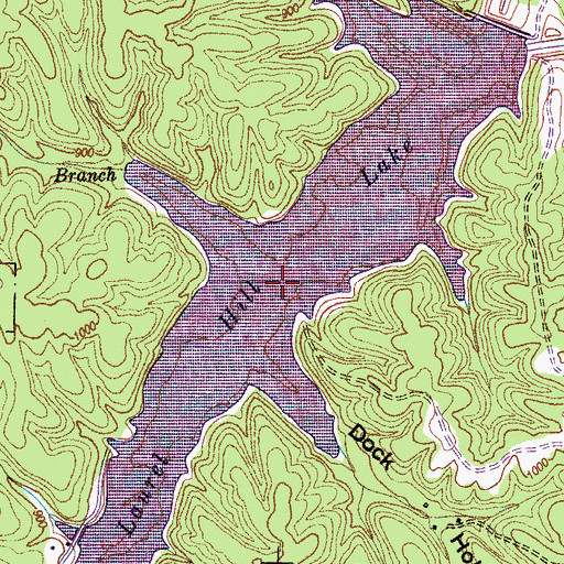 Topographic Map of Laurel Hill Lake, TN