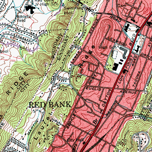 Topographic Map of Laurel Ridge, TN