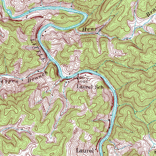 Topographic Map of Laurel School, TN