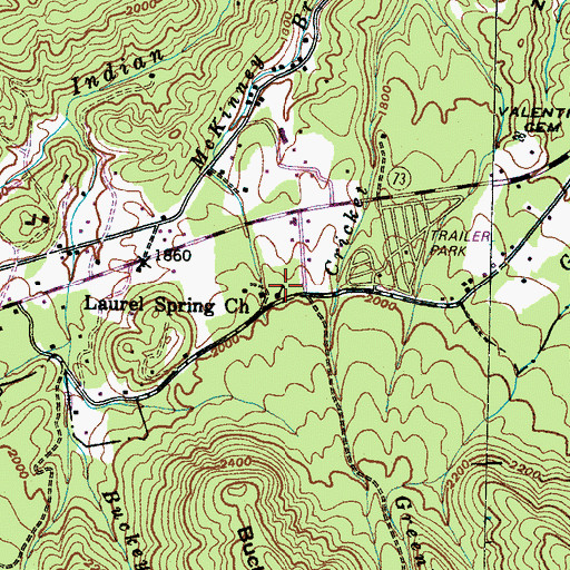 Topographic Map of Laurel Spring Church, TN