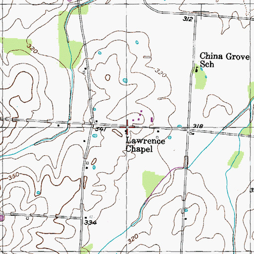 Topographic Map of Lawrence Chapel, TN