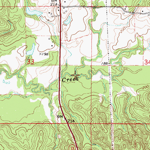 Topographic Map of Wilson Creek, AL