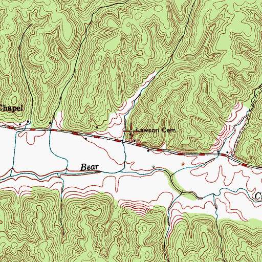 Topographic Map of Lawson Cemetery, TN