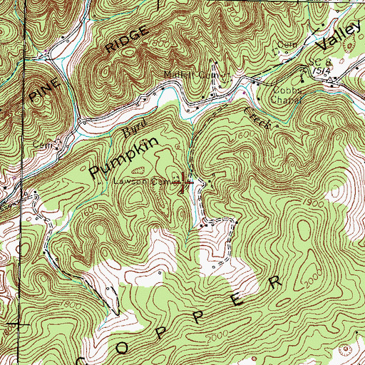 Topographic Map of Lawson Cemetery, TN