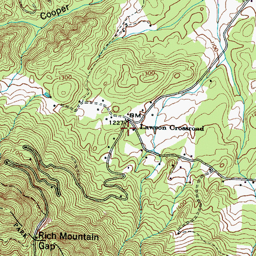 Topographic Map of Lawson Crossroad, TN