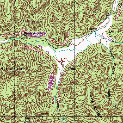 Topographic Map of Laxton Hollow, TN