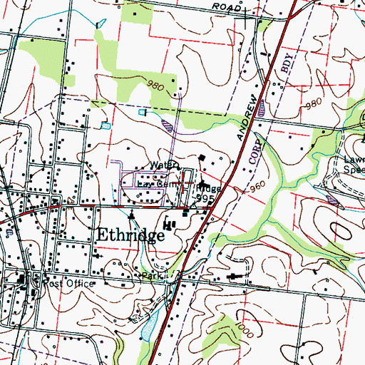 Topographic Map of Lay Cemetery, TN