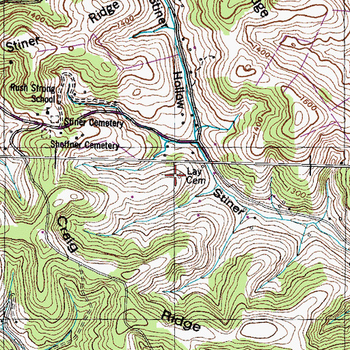 Topographic Map of Lay Cemetery, TN