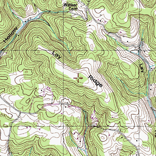 Topographic Map of Lay Ridge, TN