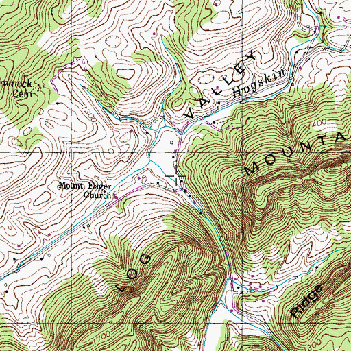 Topographic Map of Lay School, TN