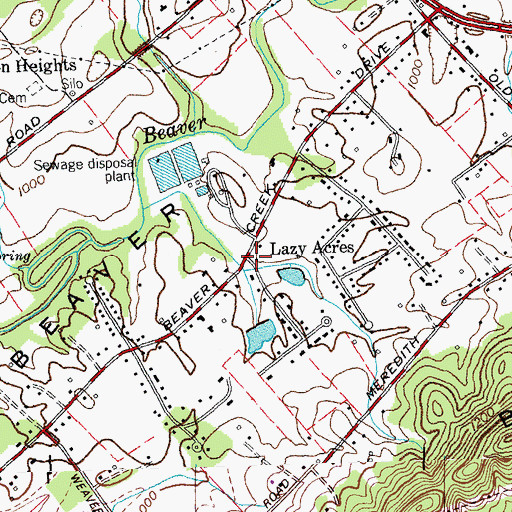 Topographic Map of Lazy Acres, TN