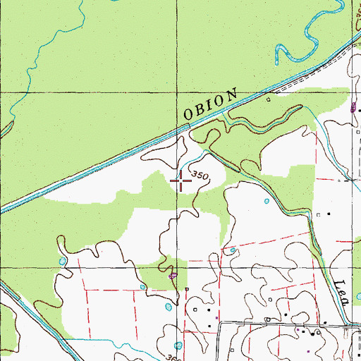 Topographic Map of Lea Branch, TN