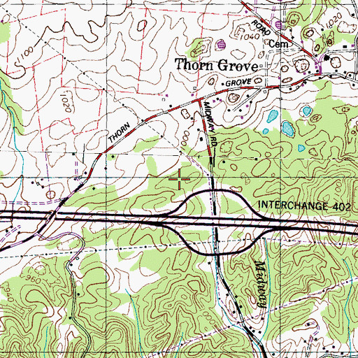 Topographic Map of Learn Pond, TN