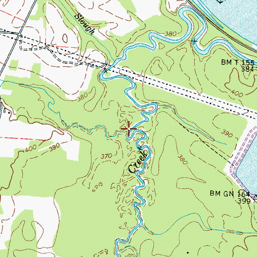 Topographic Map of Leath Creek, TN
