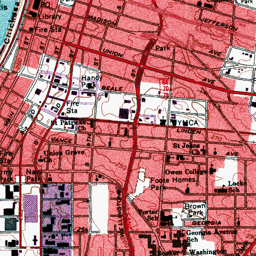 Topographic Map of Leath School, TN