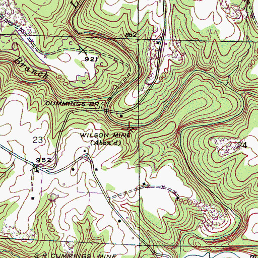 Topographic Map of Wilson Mine, AL