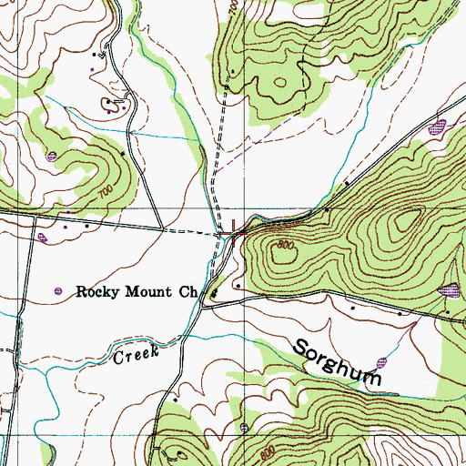 Topographic Map of Leatherwood Creek, TN