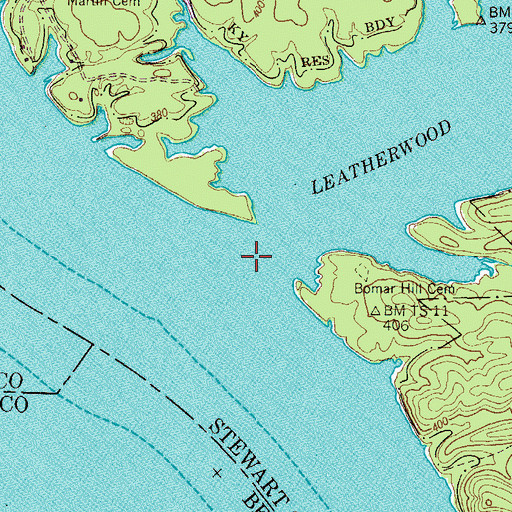 Topographic Map of Leatherwood Creek, TN