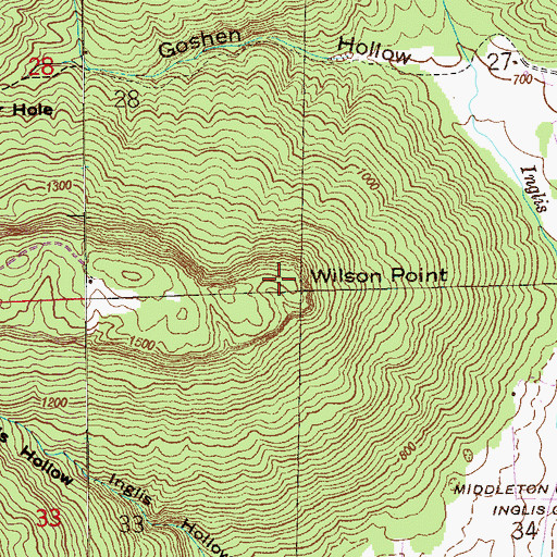Topographic Map of Wilson Point, AL