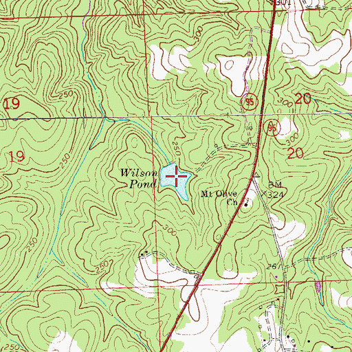 Topographic Map of Wilson Pond, AL