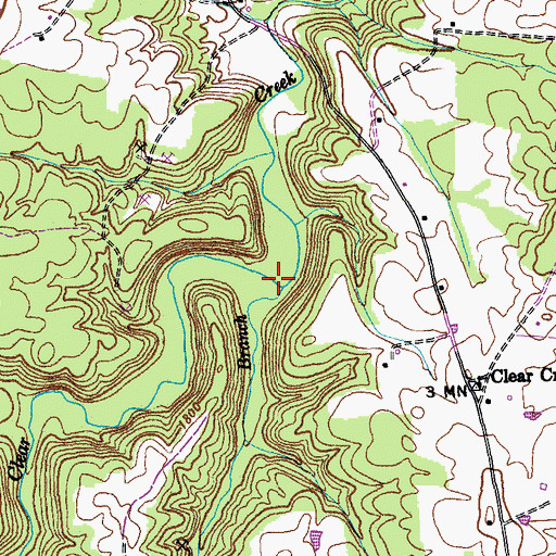 Topographic Map of Lee Branch, TN