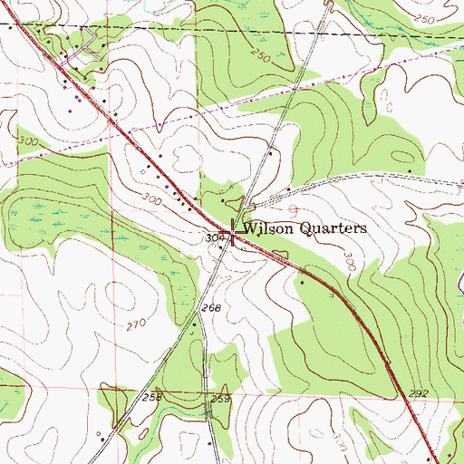 Topographic Map of Wilson Quarters, AL