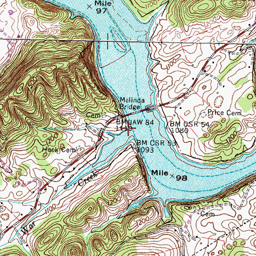 Topographic Map of Lee Valley, TN