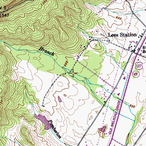 Topographic Map of Lees Gulf, TN