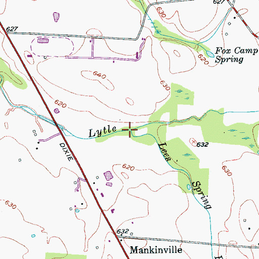 Topographic Map of Lees Spring Branch, TN