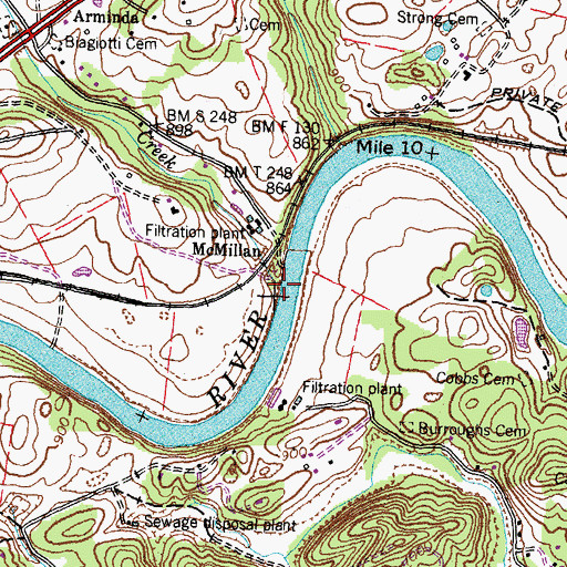 Topographic Map of Legg Creek, TN