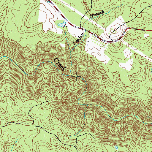 Topographic Map of Leggett Branch, TN
