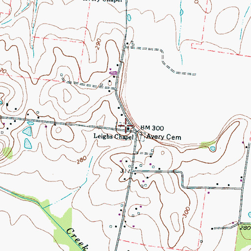 Topographic Map of Leighs Chapel, TN