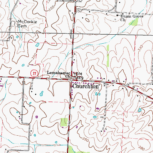 Topographic Map of Lemalsamac Church, TN