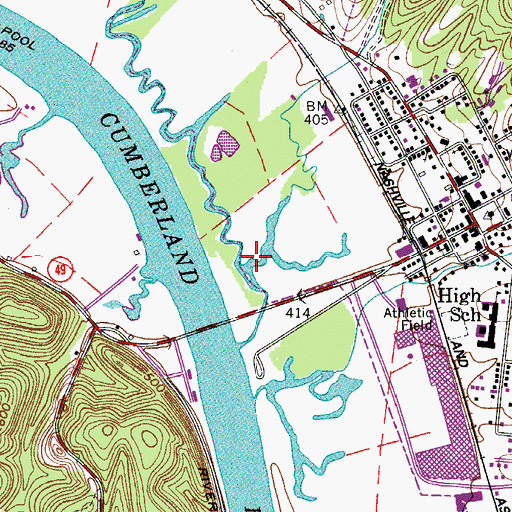 Topographic Map of Lenox Branch, TN